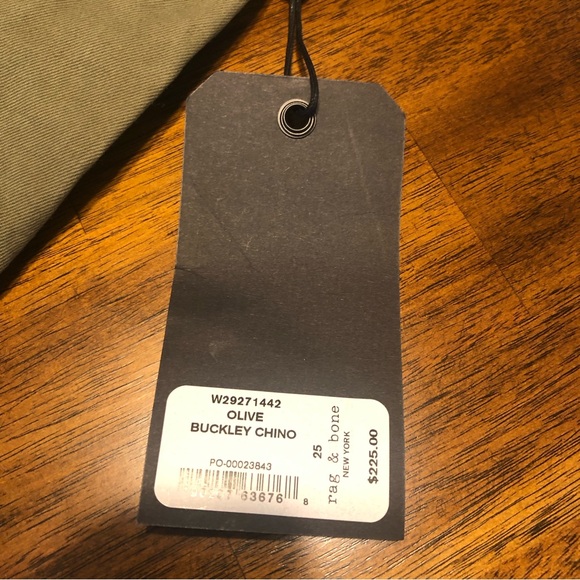 NWT $225 Rag + Bone Buckley Chino with Raw Hem in Olive - size 25! - Picture 12 of 13